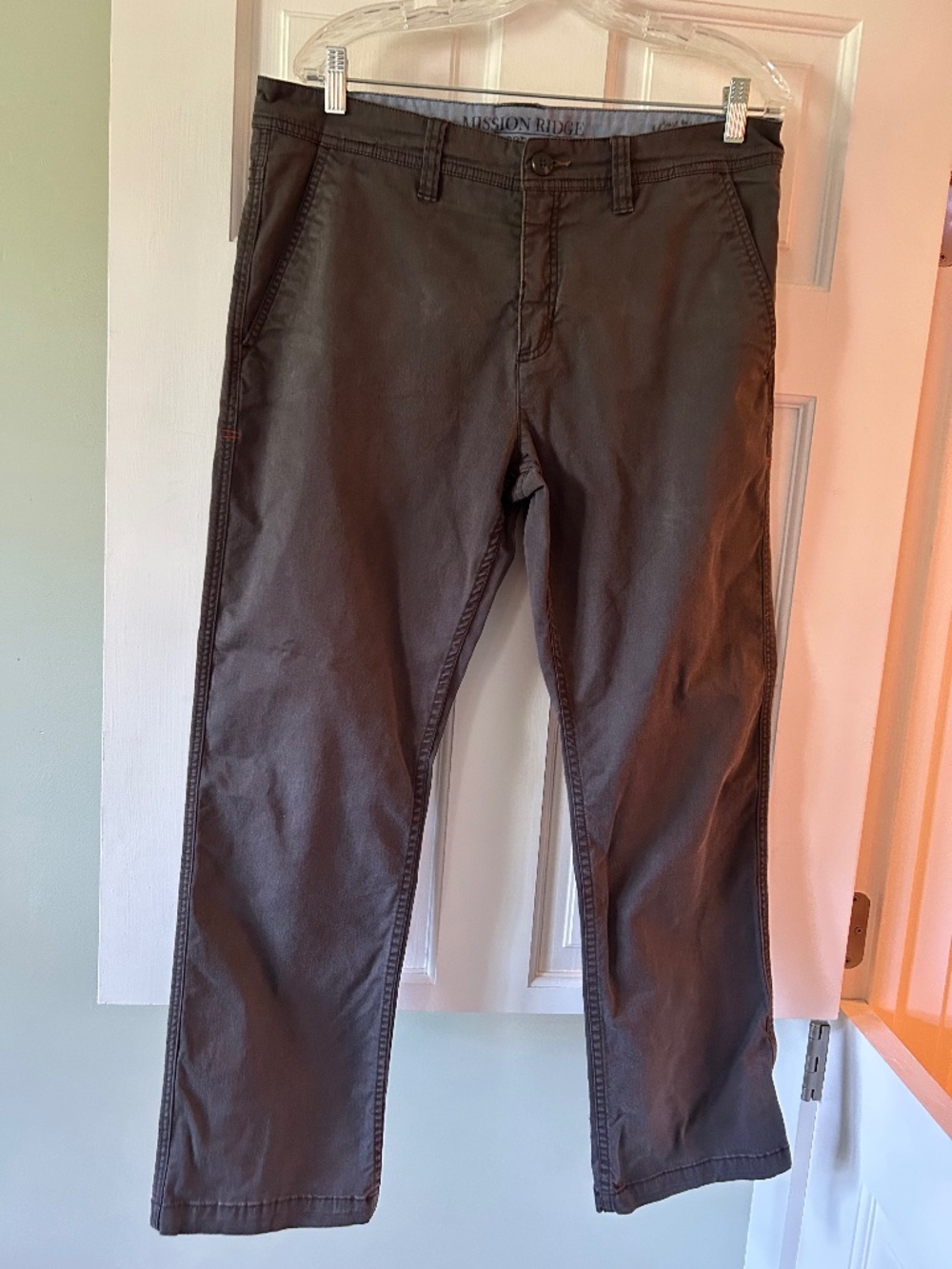 MISSION RIDGE TOAD & CO MEN'S DARK GRAY STRAIGHT LEG STRETCH COTTON SIZE 34 PANT